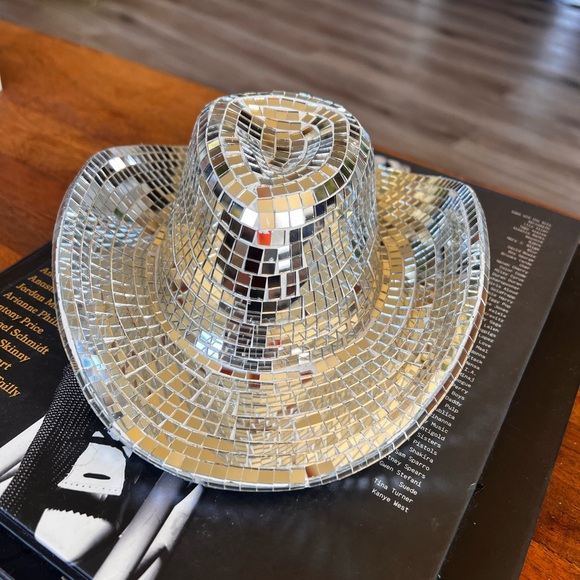 Ceramic Mirrored Disco Cowboy Hat Decor - Picture 5 of 8